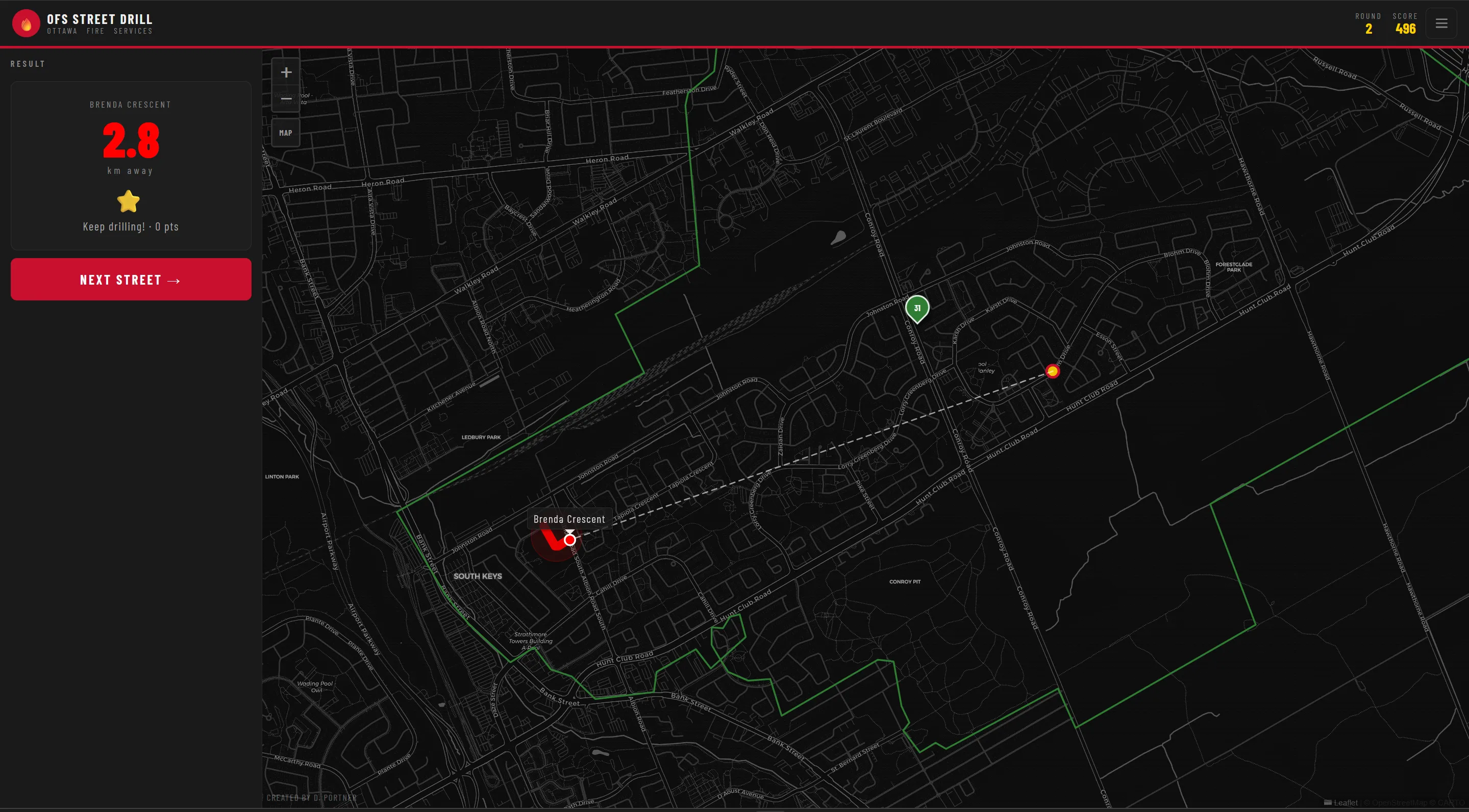 Street drill result on iPad